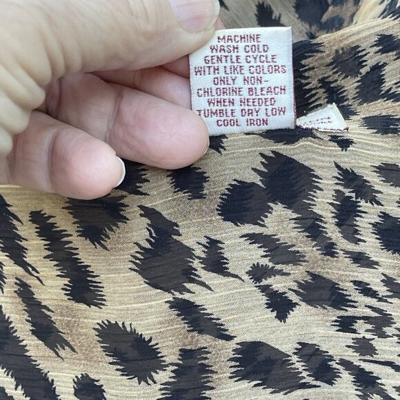 JM Collection JENNIFER MOORE Leopard Print Blouse Size 10 Multicolor Semi-Sheer - Picture 9 of 15